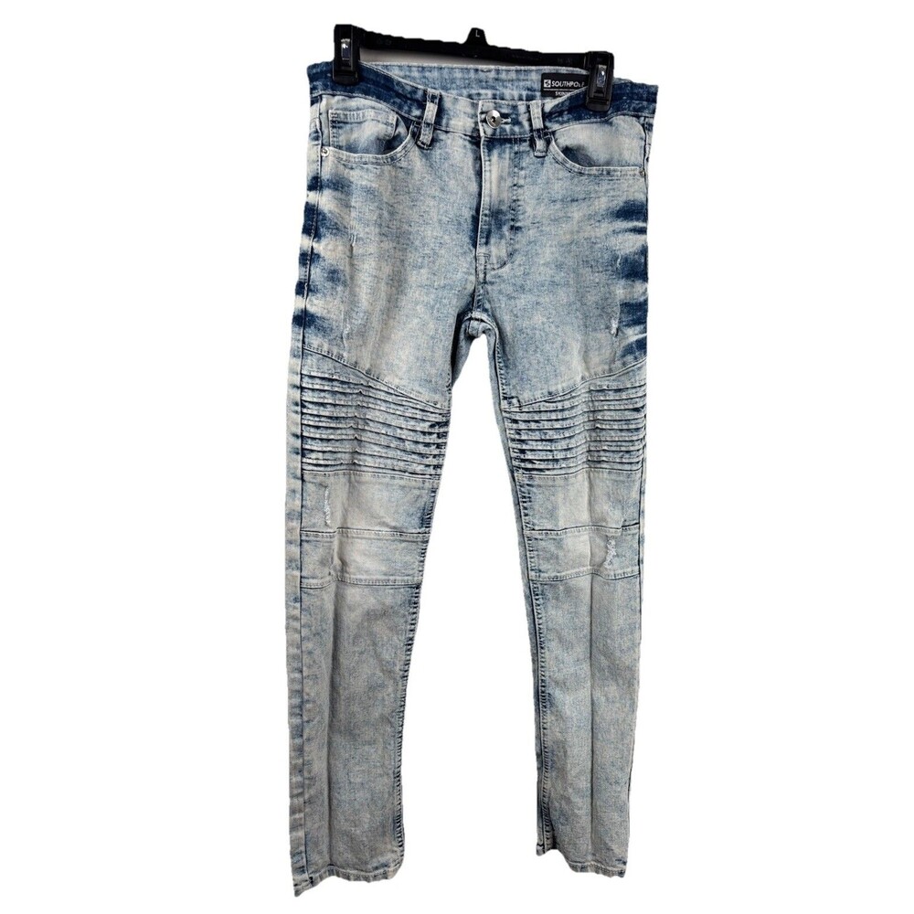 Southpole Mens Skinny Jeans Distressed Light Wash Hiphop Flex Stetch Pants 29x30